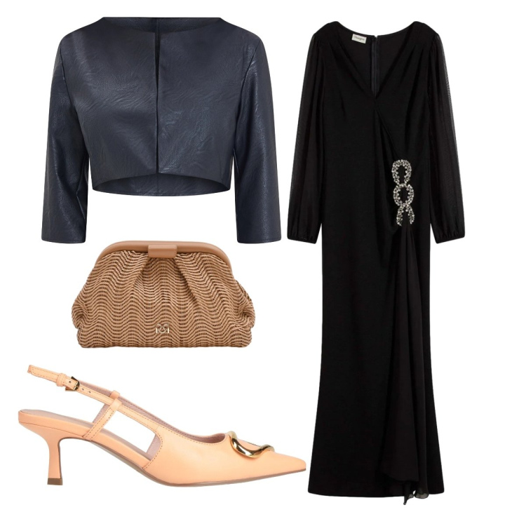 Outfit donna - Concerto di Musica Classica. Stile Chic per Serata fuori. Abbinamento con décolleté, vestiti lunghi, pochette, bolero.
