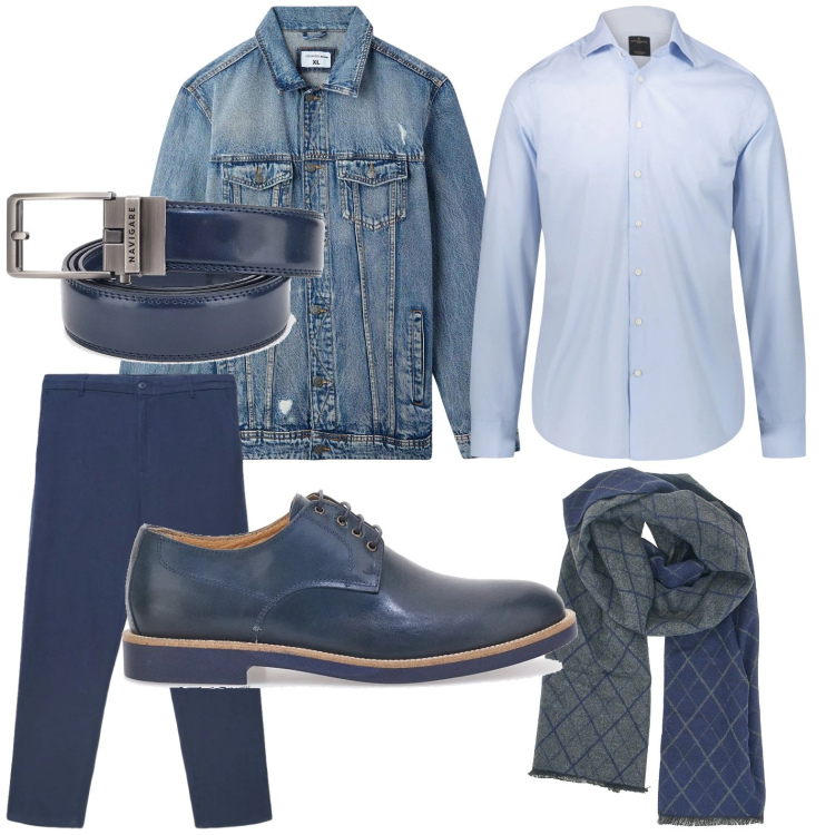 Outfit uomo - Camicia protagonista. Stile Trendy per Tutti i giorni. Abbinamento con giacche, pantaloni, camicie, sciarpe, scarpe stringate, cinture.