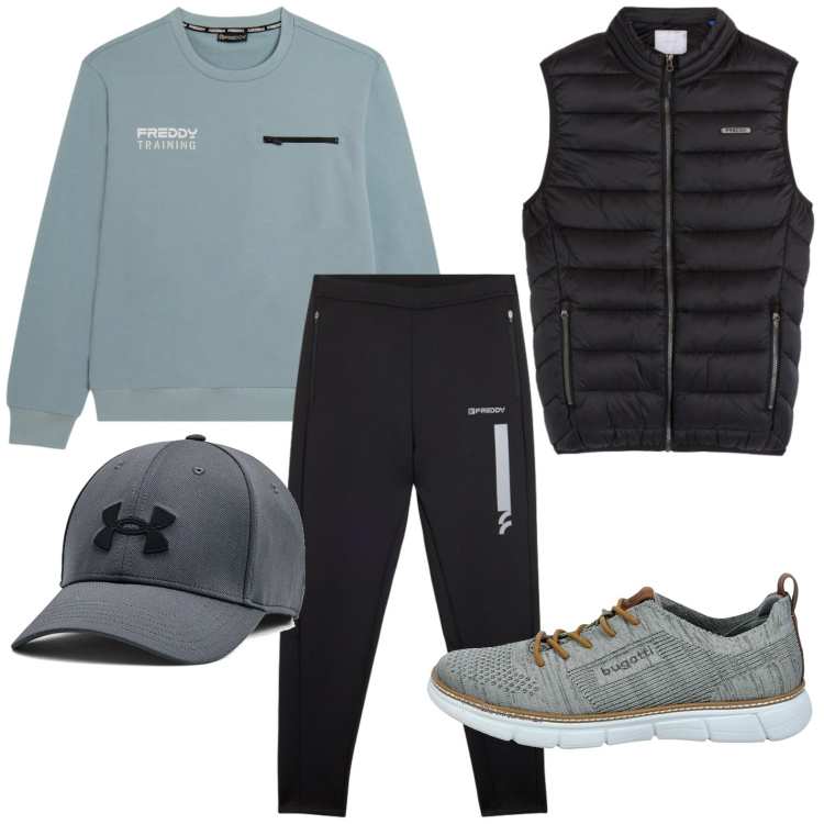 Outfit uomo - Tempo libero ma top. Stile Casual per Tutti i giorni. Abbinamento con pantaloni, piumini, felpe, cappelli, sneakers.