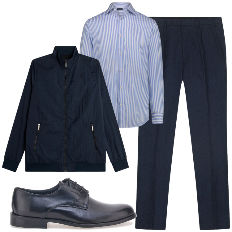 Outfit uomo - Total look #2380190. Stile Business/Elegante per Ufficio. Abbinamento con giacche, pantaloni, scarpe stringate, camicie.