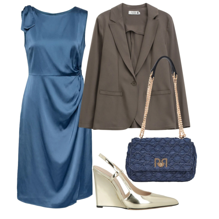 Outfit donna - Curve in movimento - Focus Donna Curvy I. Stile Chic per Cerimonia. Abbinamento con décolleté, vestiti, blazer, borse a spalla.