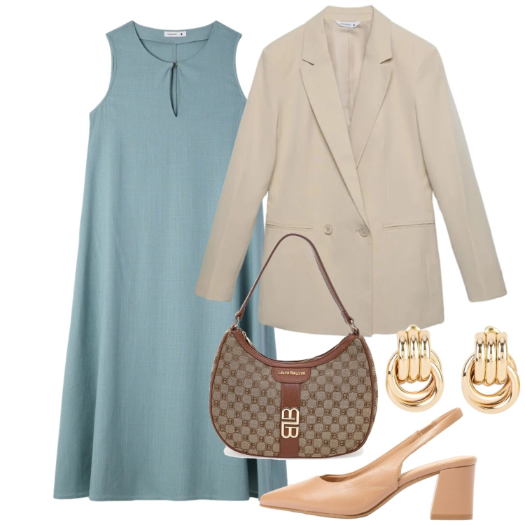 Outfit donna - Curve in movimento - Focus Donna Curvy I. Stile Bon Ton per Ufficio. Abbinamento con orecchini, décolleté, vestiti lunghi, blazer, borse a spalla.