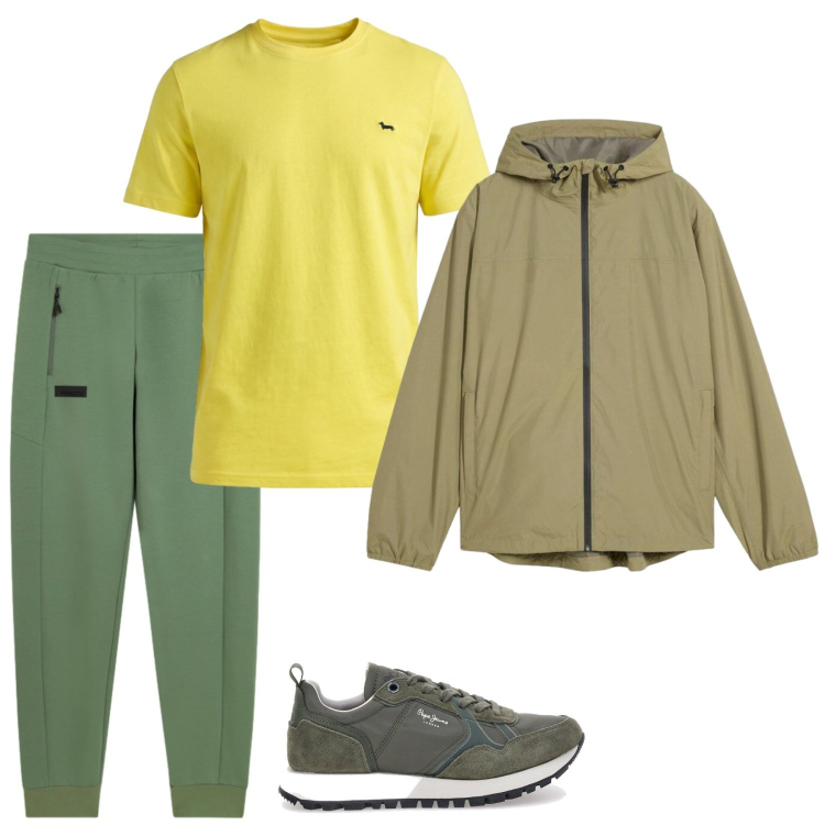 Outfit uomo - Sport. Stile Casual per Sport. Abbinamento con giacche, t-shirt, pantaloni, sneakers.