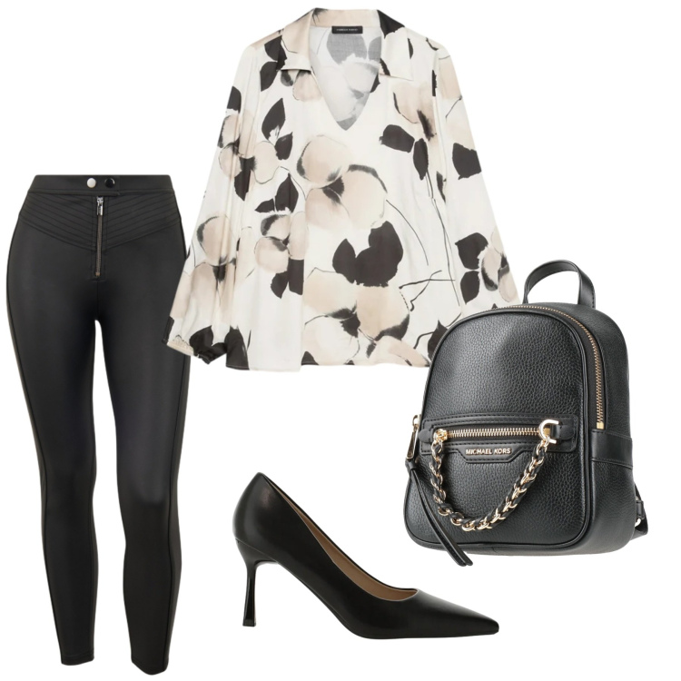 Outfit donna - Total look #2380289. Stile Minimal per Ufficio. Abbinamento con zaini, bluse, décolleté, pantaloni skinny.
