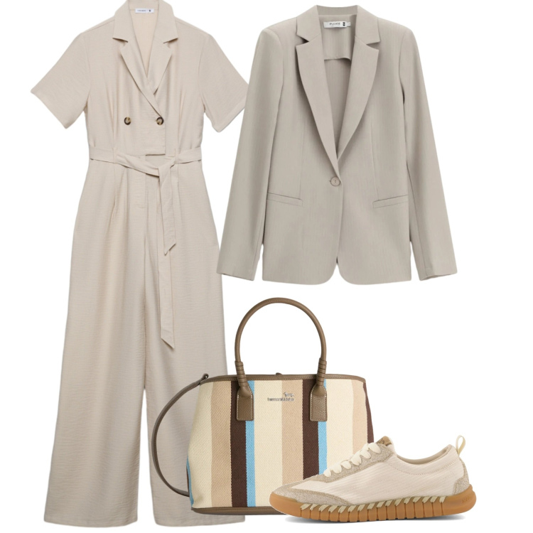 Outfit donna - Curve in movimento - Focus Donna. Stile Bon Ton per Tutti i giorni. Abbinamento con tute, blazer, shopping bag, sneakers.