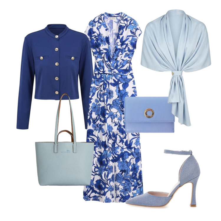Outfit donna - Armocromia estate fredda. Stile Casual per Tutti i giorni. Abbinamento con tute, portafogli, cardigans, stole, shopping bag, décolleté.