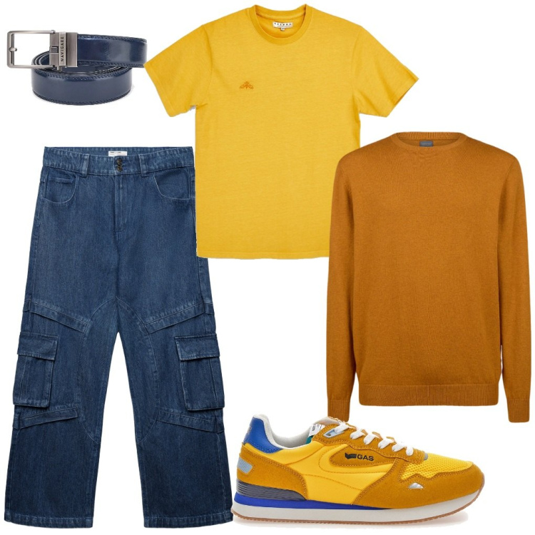 Outfit uomo - #sole&mare. Stile Urban per Tutti i giorni. Abbinamento con jeans, maglieria, cinture, sneakers, t-shirt.