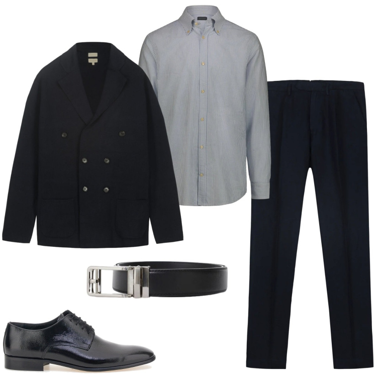 Outfit uomo - Il cardigan elegante per la sera. Stile Business/Elegante per Serata speciale. Abbinamento con cinture, pantaloni, cardigans, camicie, scarpe stringate.