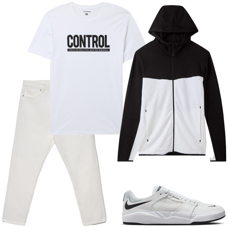 Outfit uomo - Ok così. Stile Casual per Tutti i giorni. Abbinamento con t-shirt, felpe sportive, jeans, sneakers.