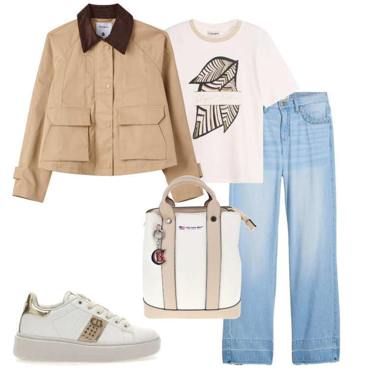 Outfit donna - Rainy days. Stile Casual per Tutti i giorni. Abbinamento con jeans, t-shirt, cappotti, zaini, sneakers.