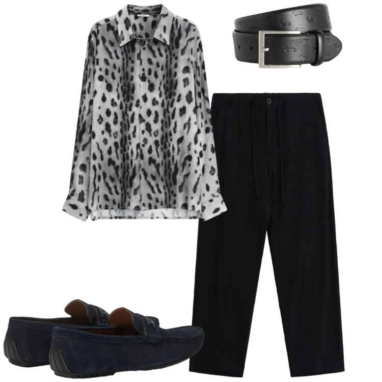 Outfit uomo - Serata. Stile Trendy per Serata speciale. Abbinamento con camicie, pantaloni, cinture, scarpe stringate.
