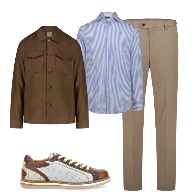 Outfit uomo - City. Stile Urban per Tutti i giorni. Abbinamento con cappotti, scarpe stringate, camicie, pantaloni.