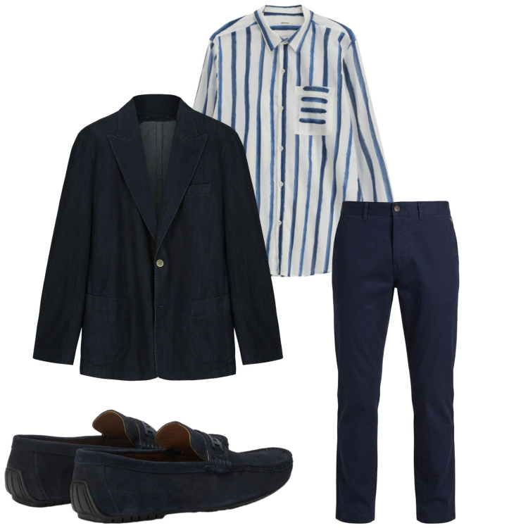 Outfit uomo - Total look #2380777. Stile Business/Elegante per Ufficio. Abbinamento con camicie, scarpe stringate, pantaloni, giacche.