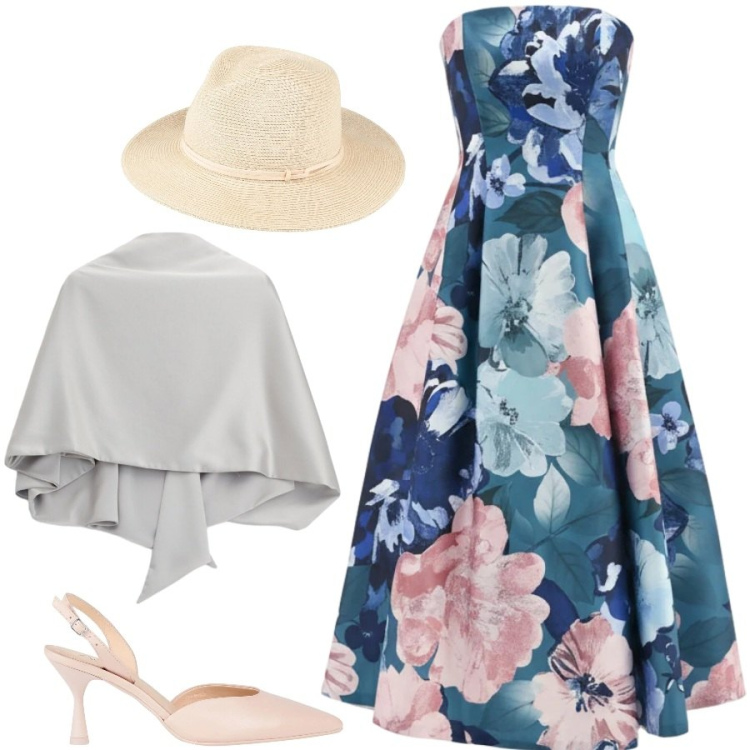 Outfit donna - Tempo di cerimonie. Stile Chic per Cerimonia. Abbinamento con décolleté, cappelli, scialli, vestiti midi/longuette.