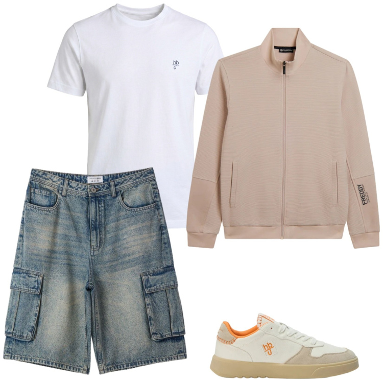 Outfit uomo - I cargo versione shorts. Stile Casual per Tutti i giorni. Abbinamento con pantaloni corti, sneakers, t-shirt, felpe.