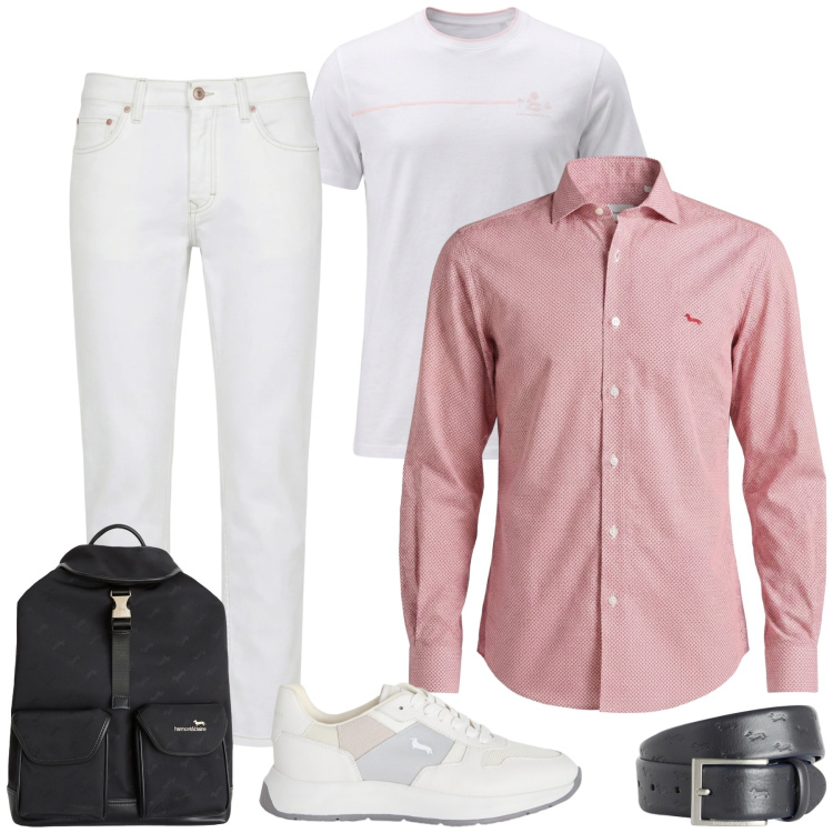 Outfit uomo - Look Elegante e Casual. Stile Urban per Tutti i giorni. Abbinamento con sneakers, jeans, cinture, borse sportive, camicie, t-shirt.