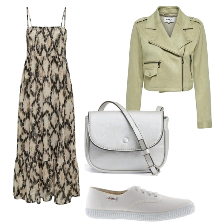 Outfit mujer - Urban style. Estilo Urban para Todos los días. Combinación con vestidos largos, blazers, sneakers, bolsos de mano.