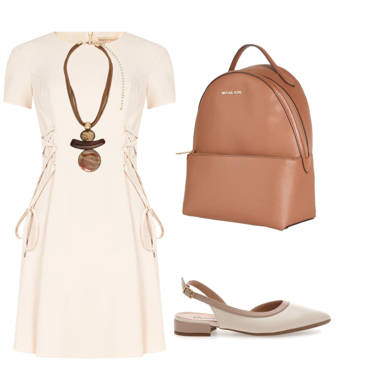 Outfit donna - Total look #2381027. Stile Mannish per Ufficio. Abbinamento con zaini, ciondoli, vestiti corti, ballerine.