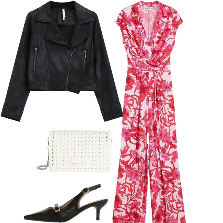Outfit donna - Look day&night!. Stile Casual per Tutti i giorni. Abbinamento con tute, sandali col tacco, giacche, borse a tracolla.