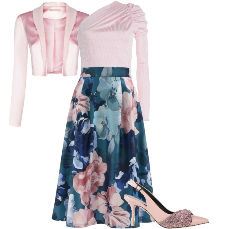 Outfit donna - Comunioni. Stile Chic per Cerimonia. Abbinamento con body, décolleté, gonne longuette, bolero.