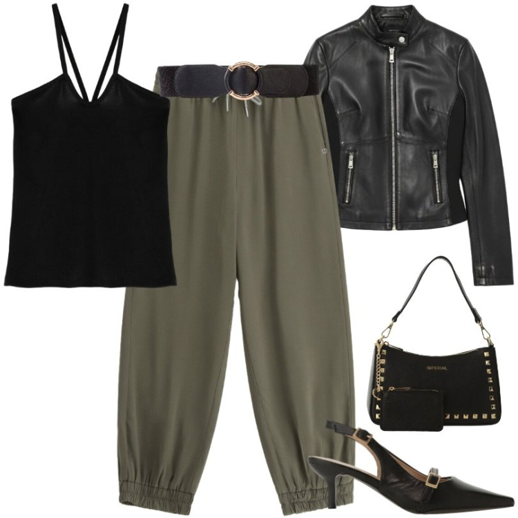 Outfit donna - Pantaloni perfetti per ogni occasione. Stile Trendy per Tutti i giorni. Abbinamento con cinture, pantaloni, sandali col tacco, borse a spalla, canottiere, giacche.