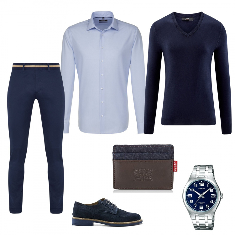 Outfit uomo - Colloquio di lavoro. Stile Casual per Ufficio. Abbinamento con orologi analogici.