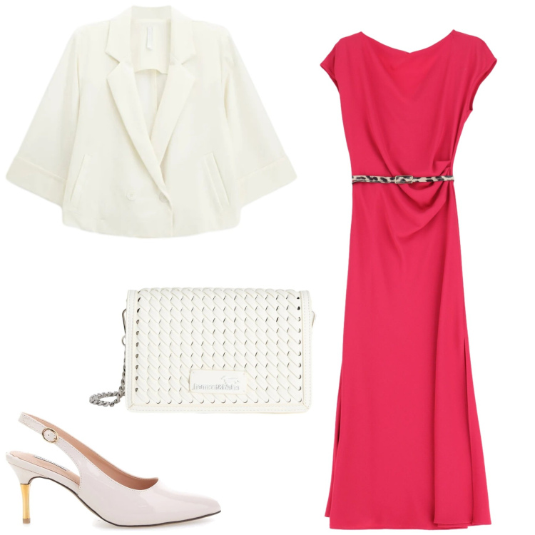 Outfit donna - Total look #2381166. Stile Chic per Cerimonia. Abbinamento con vestiti midi/longuette, blazer, borse a tracolla, décolleté.