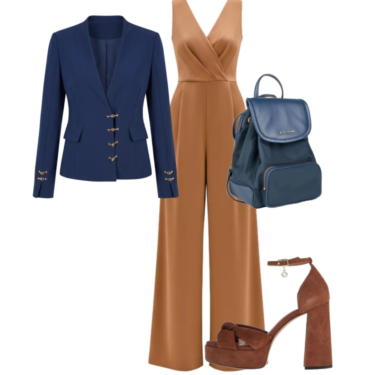 Outfit donna - Armocromia Autunno soft. Stile Casual per Tutti i giorni. Abbinamento con sandali in pelle, zaini, blazer, tute.