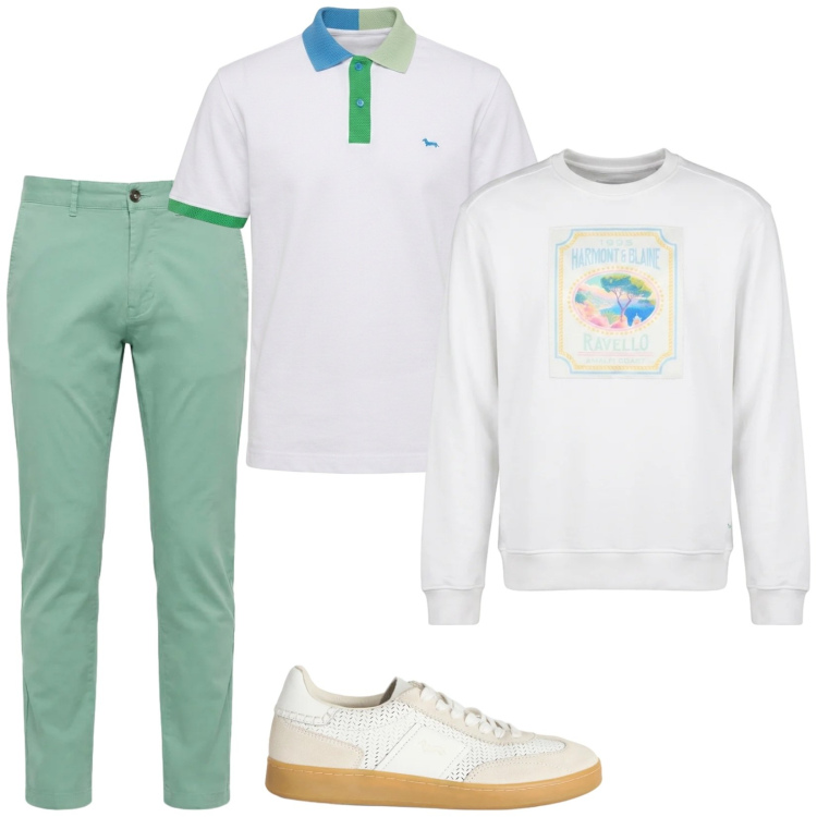 Outfit uomo - Total look #2381266. Stile Casual per Tutti i giorni. Abbinamento con sneakers, pantaloni, felpe, polo.