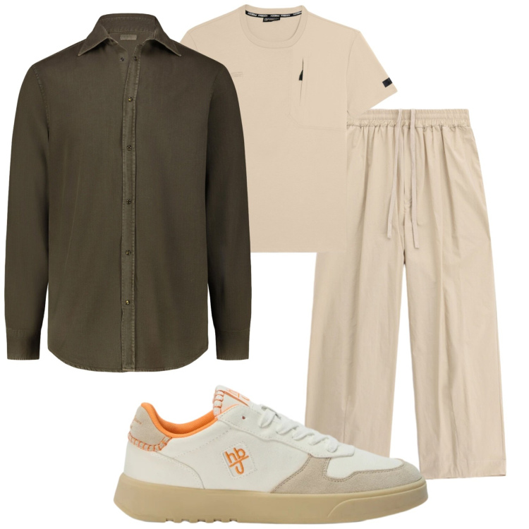 Outfit uomo - Total look #2381269. Stile Trendy per Tutti i giorni. Abbinamento con pantaloni, sneakers, t-shirt, camicie.