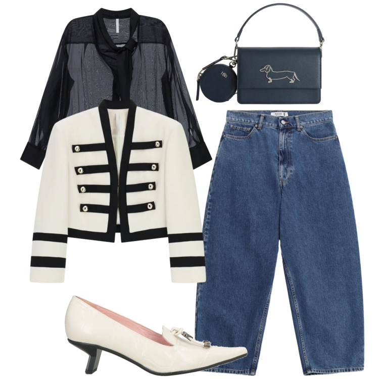 Outfit donna - Napoleon jacket @pamela. Stile Glamour per Tutti i giorni. Abbinamento con décolleté, camicie, blazer, jeans, borse a tracolla.