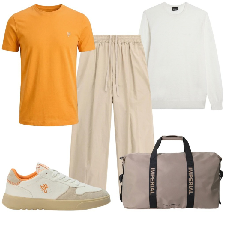 Outfit uomo - #raggio.di.sole. Stile Urban per Tutti i giorni. Abbinamento con pantaloni, borse sportive, sneakers, t-shirt, maglieria.