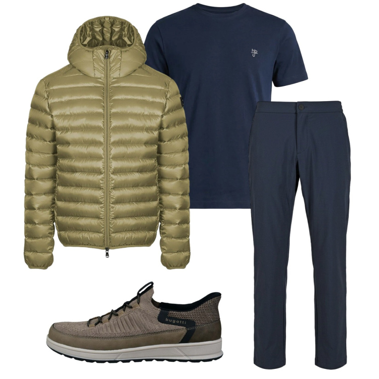 Outfit uomo - Total look #2381318. Stile Casual per Tutti i giorni. Abbinamento con t-shirt, bomber, pantaloni, sneakers.