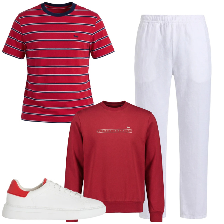Outfit uomo - Total look #2381374. Stile Casual per Tutti i giorni. Abbinamento con felpe, sneakers, t-shirt, pantaloni.