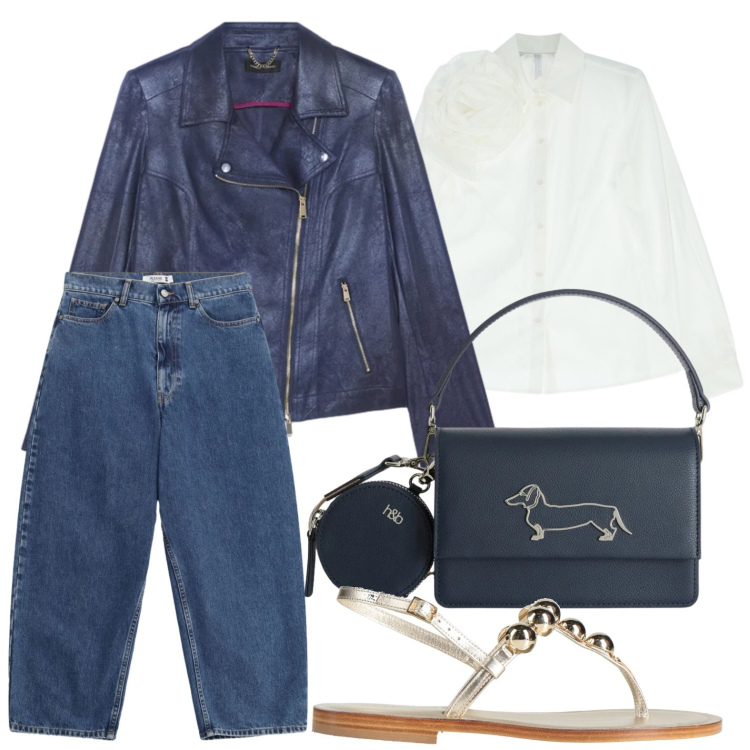 Outfit donna - Soft girl. Stile Minimal per Tutti i giorni. Abbinamento con infradito, camicie, blazer, jeans, borse a tracolla.