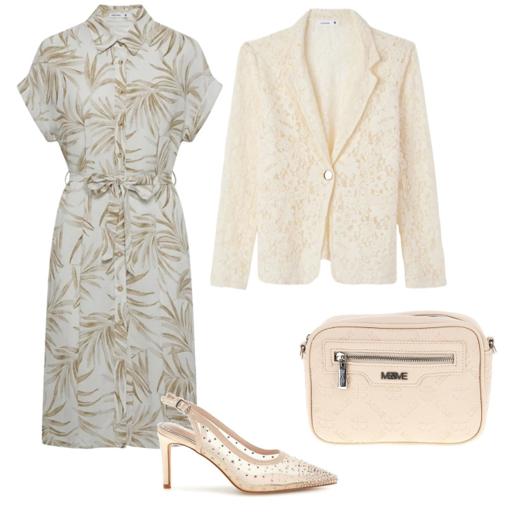 Outfit donna - Total look #2381474. Stile Casual chic per Ufficio. Abbinamento con blazer, vestiti chemisier, décolleté, borse a tracolla.