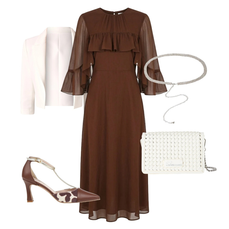 Outfit donna - Cerimonia 4917. per Cerimonia. Abbinamento con décolleté, vestiti midi/longuette, blazer, cinture, borse a tracolla.