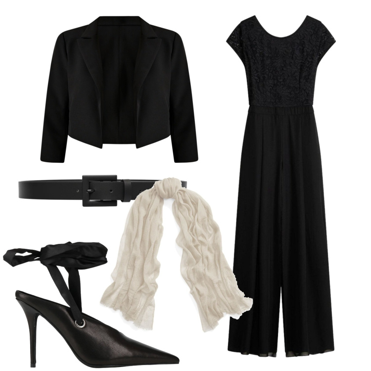 Outfit donna - Total look #2381577. Stile Chic per Serata fuori. Abbinamento con décolleté, sciarpe, tute, bolero, cinture.