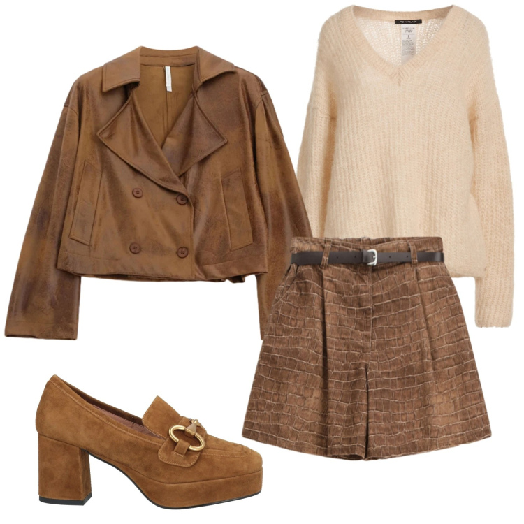 Outfit donna - Total look #2381581. Stile Casual per Tutti i giorni. Abbinamento con mocassini, pullovers, bermuda, giacche.