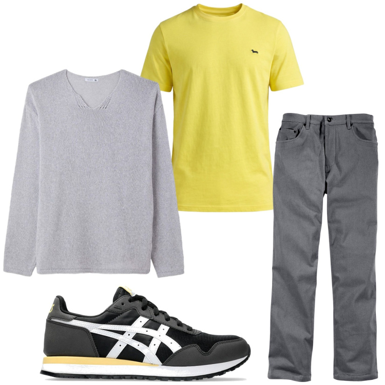 Outfit uomo - Total look #2381624. Stile Casual per Tutti i giorni. Abbinamento con pantaloni, t-shirt, sneakers, maglieria.