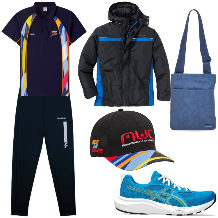 Outfit uomo - Happy motors. Stile Biker Rock per Sport. Abbinamento con giacche, pantaloni, cappelli, portafogli, polo, sneakers.