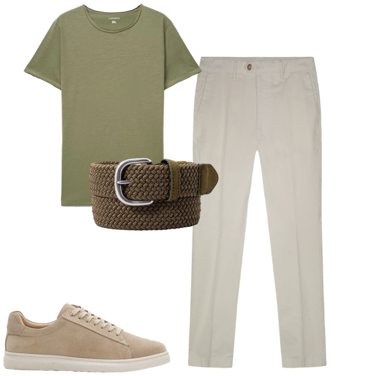 Outfit uomo - City. Stile Urban per Tutti i giorni. Abbinamento con sneakers, t-shirt, pantaloni, cinture.