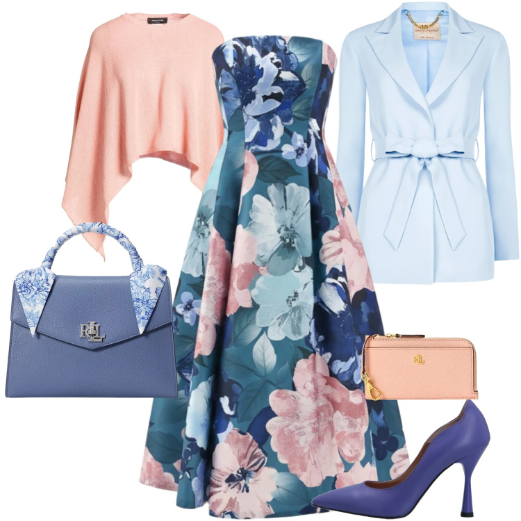Outfit donna - Armocromia estate fredda. Stile Chic per Cerimonia. Abbinamento con cappotti, décolleté, vestiti midi/longuette, blazer, portafogli, borse a mano.