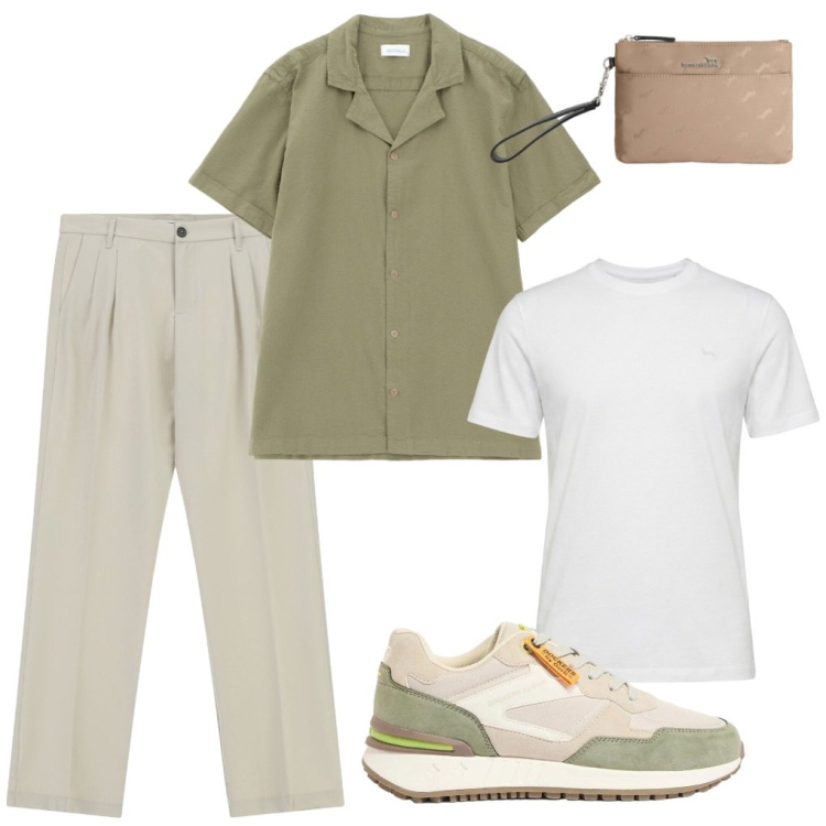 Outfit uomo - #camicia.verde. Stile Urban per Tutti i giorni. Abbinamento con sneakers, pantaloni, camicie a manica corta, t-shirt, borse sportive.