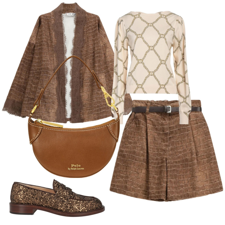Outfit donna - Total look #2381872. Stile Basic per Tutti i giorni. Abbinamento con pullovers, mocassini, bermuda, cappotti, borse a tracolla.