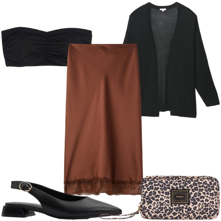 Outfit donna - Total look #2381915. Stile Trendy per Tutti i giorni. Abbinamento con ballerine, cardigans, gonne longuette, canottiere, valigie.