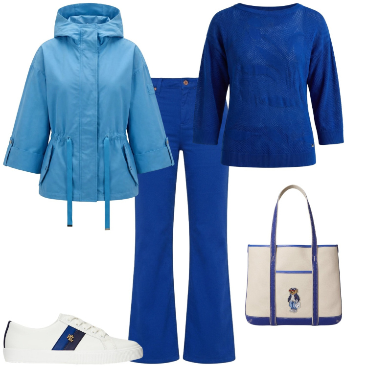 Outfit donna - Casual chic ufficio tempo libero. Stile Casual chic per Tutti i giorni. Abbinamento con caban, maglieria, pantaloni, sneakers, borse tote.