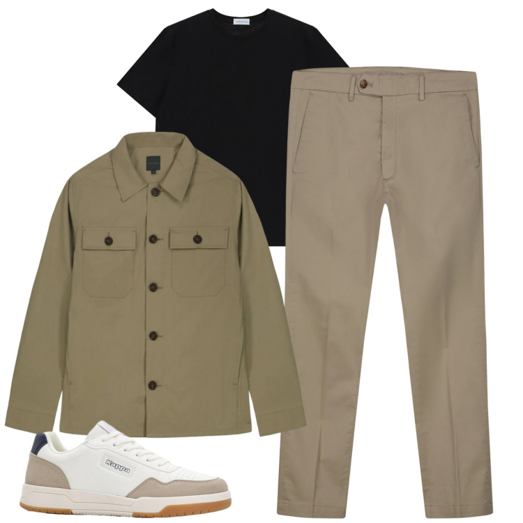 Outfit uomo - Aprile. Stile Urban per Tutti i giorni. Abbinamento con sneakers, t-shirt, pantaloni chino, cappotti.
