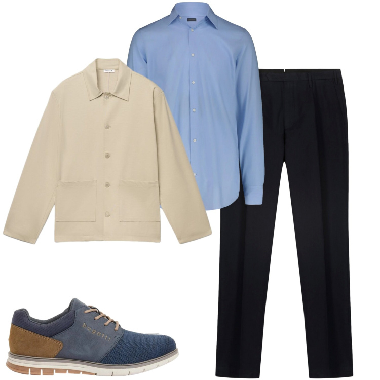 Outfit uomo - Aprile. Stile Urban per Tutti i giorni. Abbinamento con scarpe stringate, cappotti, pantaloni, camicie.