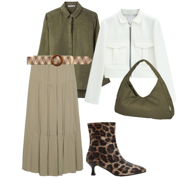 Outfit donna - Everyday. per Tutti i giorni. Abbinamento con stivaletti, cinture, gonne lunghe, camicie, cappotti, borse a spalla.